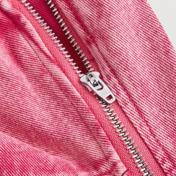 Pink Casual Women's Wide Leg Loose Versatile Denim Bib Pants - Picture 4 of 4